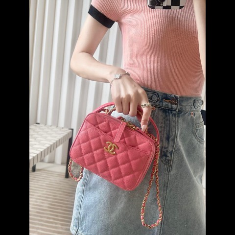 22ss 이니셜 로고 탑핸들 베니티 케이스 (17.5cm / 19cm)
