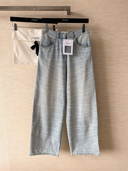chan*l 25c 와이드 데님 팬츠