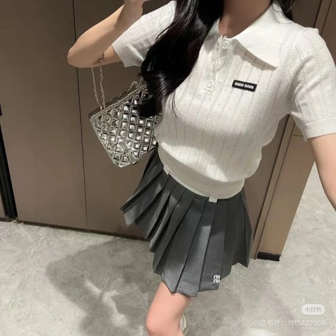 miu mi* 니트 카라 반팔