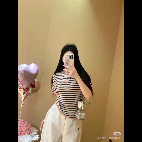 chan*l 25p 스트라이프 반팔