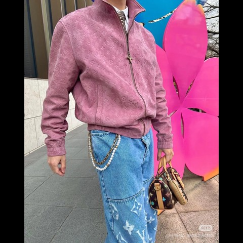 lv 모노그램 디보스드 레더 트랙수트 자켓