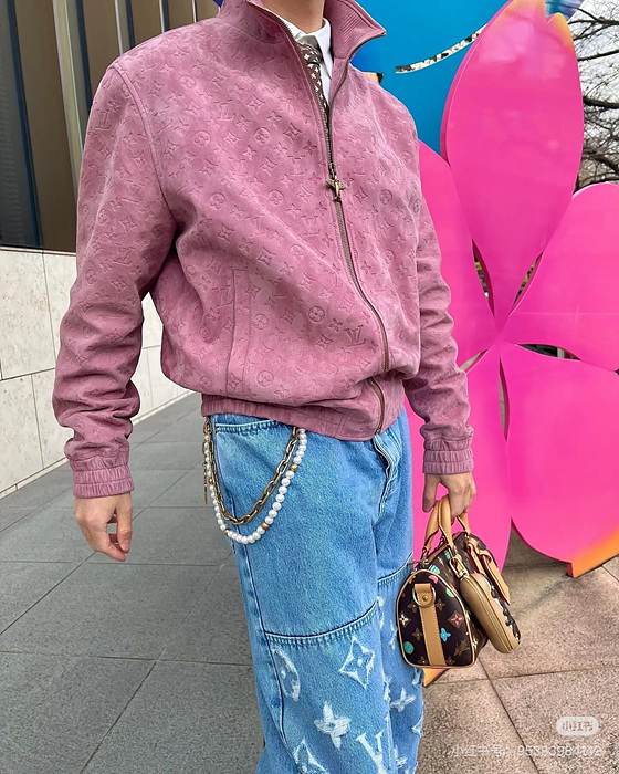 lv 모노그램 디보스드 레더 트랙수트 자켓