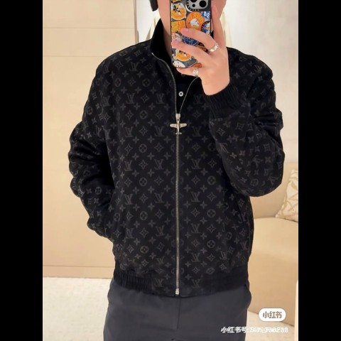 lv 모노그램 디보스드 레더 트랙수트 자켓