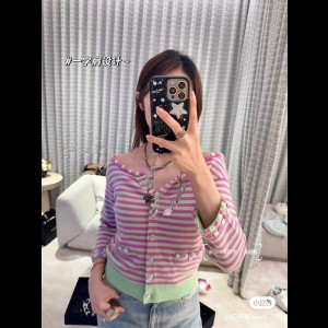 cc 25p 스트라이프 라운드 울 가디건