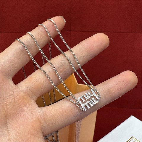 miu mi* 크리스탈 메탈 네크리스