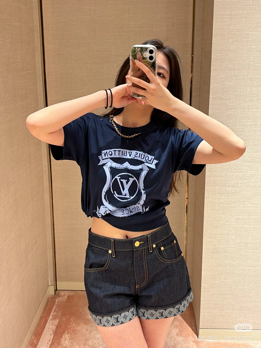 lv 커프드 데님 숏팬츠