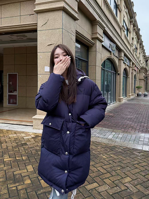 prad* 후드 롱 패딩