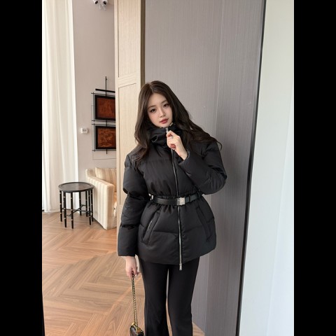 prad* 리나일론 후드 다운 재킷