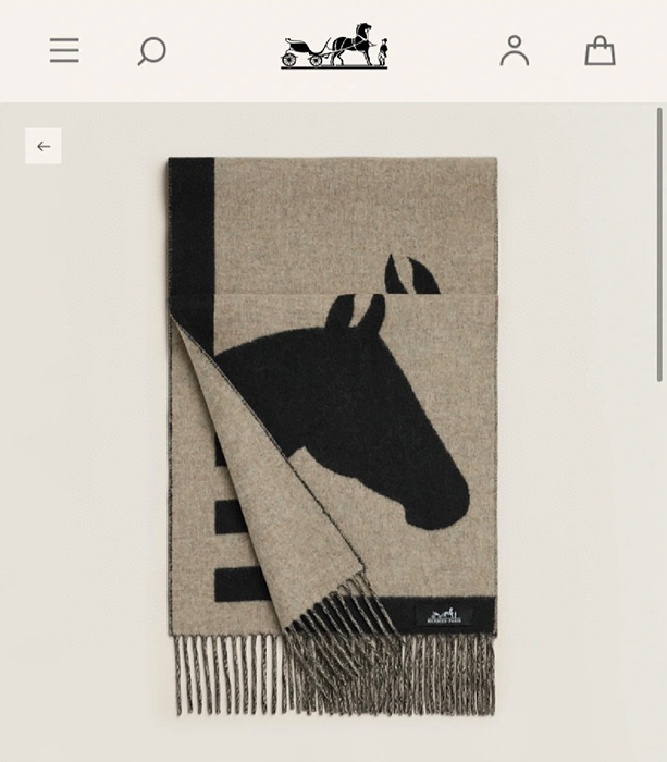 herm*s H 카사크 러브스토리 캐시미어 머플러